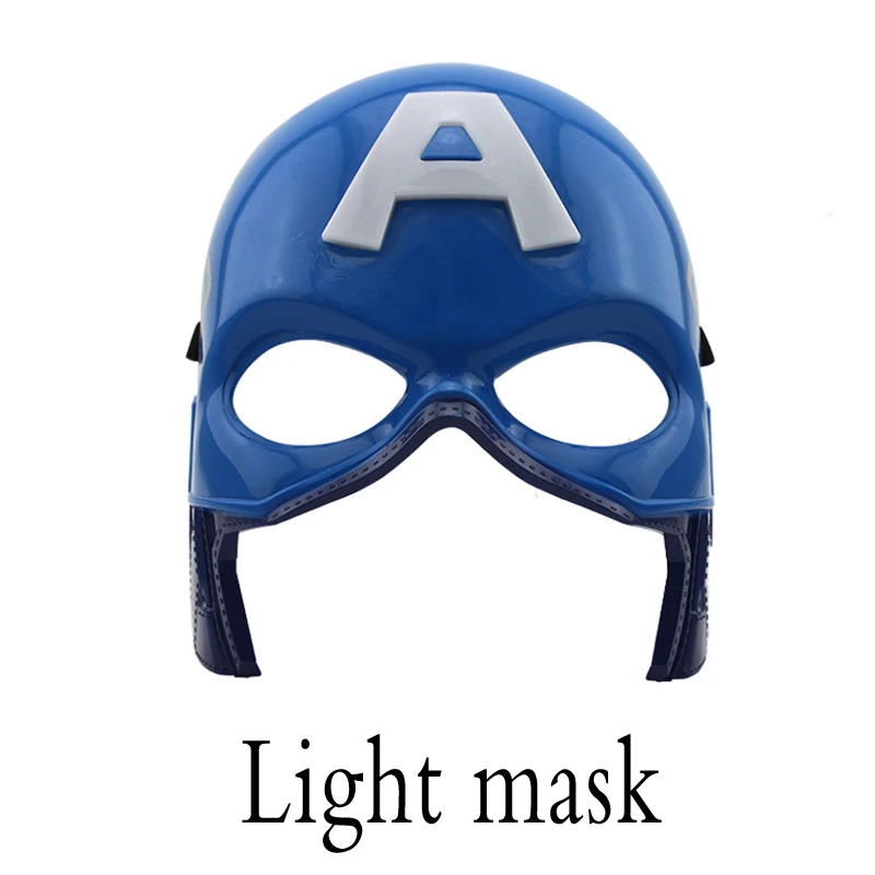 Halloween Boy Superhero Captain America Costume Muscle Chest The Avengers Child Children's Day Fancy Dress - Цвет: Light Mask