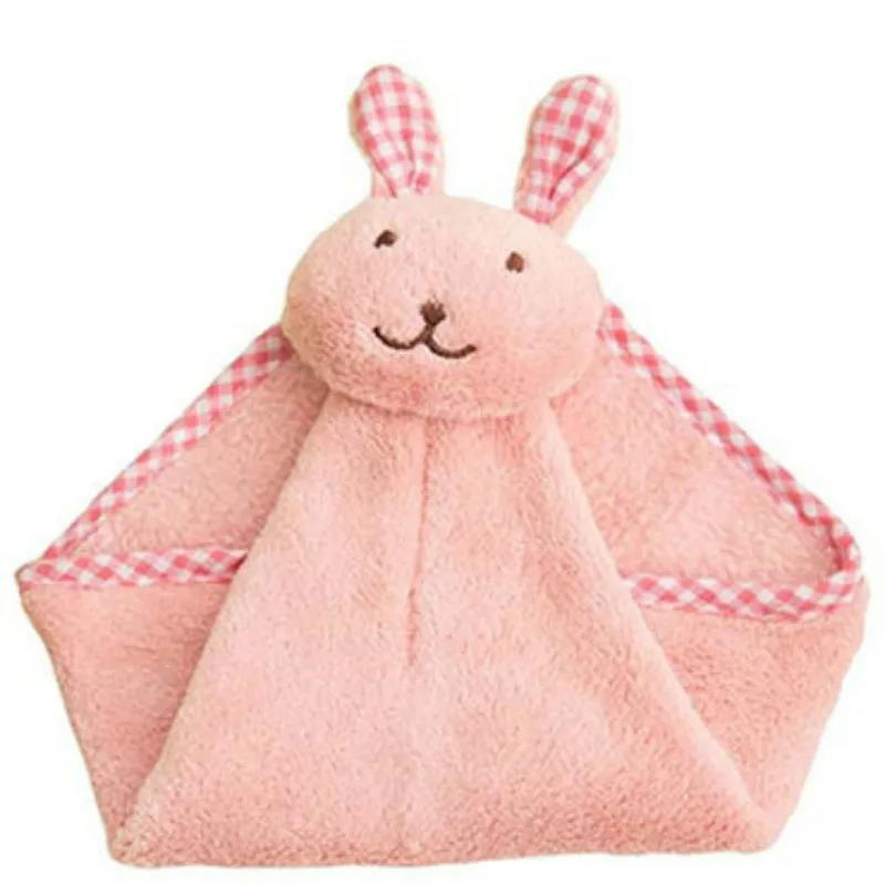 Ручное полотенце для кухни и ванной с мультяшным Кроликом, мягкое плюшевое полотенце для мытья посуды, полотенце для купания, креативное милое детское полотенце - Цвет: Розовый