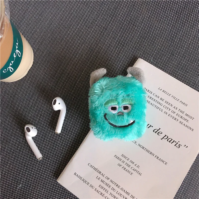 Blue 3D милый мультяшный пушистый теплый чехол для Airpods Pro, меховые тканевые наушники, Защитные чехлы для Air Pods Pro 3/2 чехол s для AirPod - Цвет: Blue
