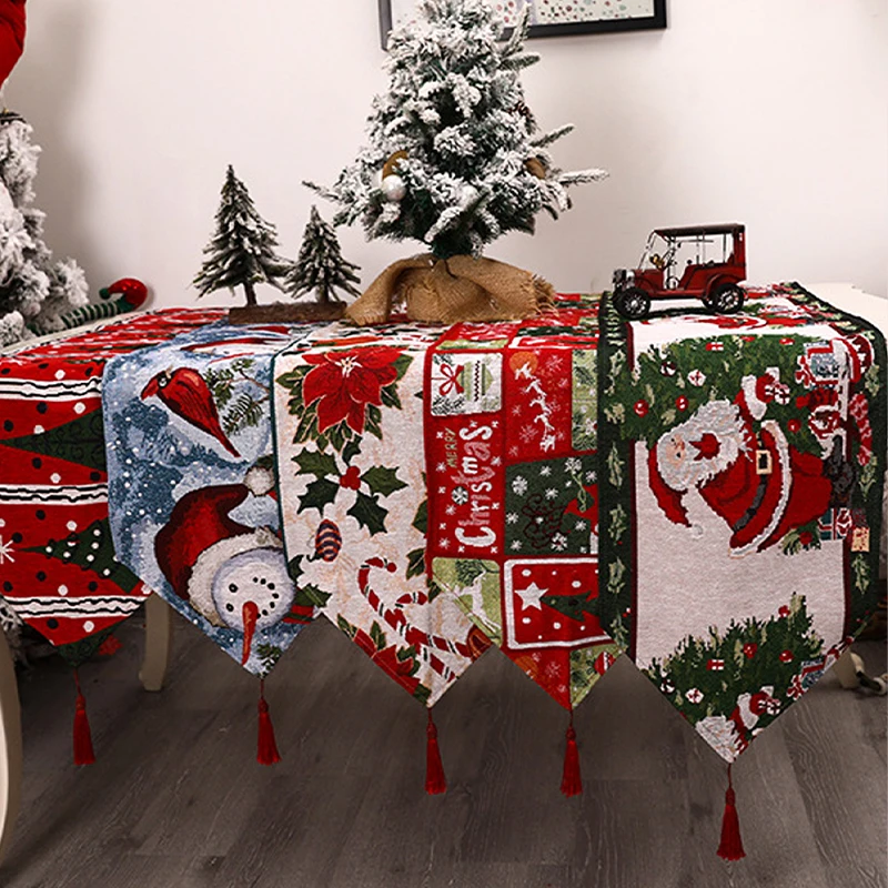 Christmas In The Barn 2022 Gennissy Christmas Embroidered Table Runner Luxury Decorations For Home Xmas  Ornaments Happy New Year 2022 Xmas Gifts Navidad|Table Runners| - Aliexpress