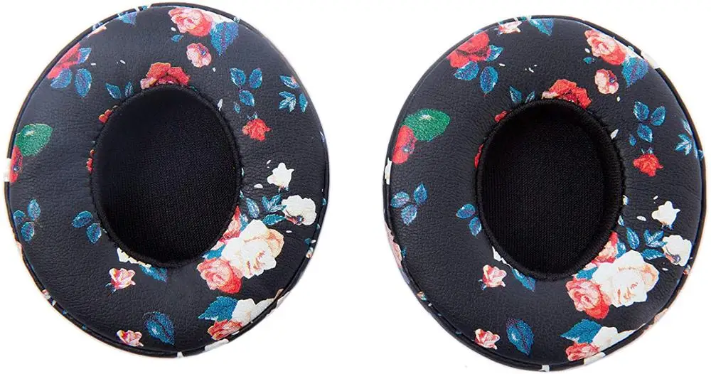 Beats Headphones Replacement Ear Pads Compatible with Solo2 3 Wireless Black Floral 