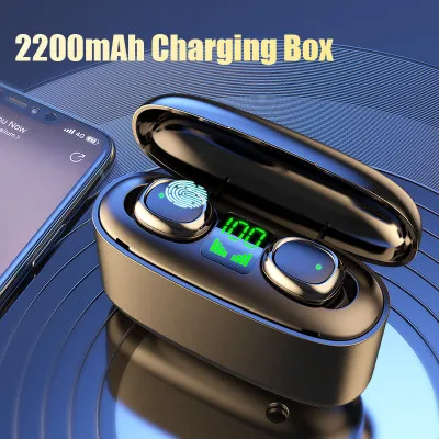 

G5S Bluetooth headset binaural digital display with charging compartment in-ear earplugs