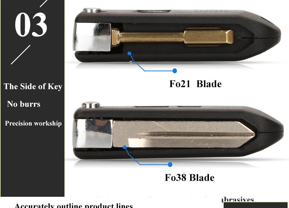 Keyforkess 10X FO38/FO21 modificato Flip Key Shell per Ford Edge spiegatore fuga spedizione Focus Lincoln Navigator Remote Fob Case - H20b7d35b843d406098d68aa7196e418aO
