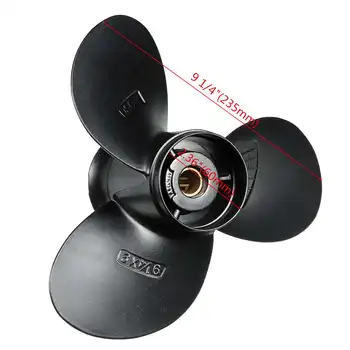 

Outboard Propeller 58100-93723-019 Fit For Suzuki 8-20HP 9 1/4 x 9 Boat Aluminum Alloy 3 Blades R Rotation Black 10 Spline Tooth