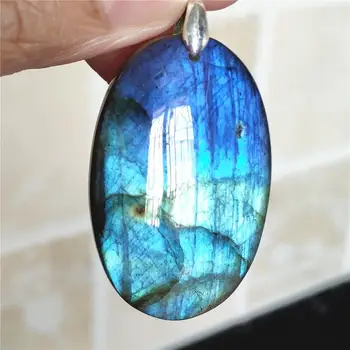 

Genuine Natural Labradorite Strong Blue Light Women Men Pendant 47x27x10mm Water Drop Necklace Jewelry Fashion stone AAAAA