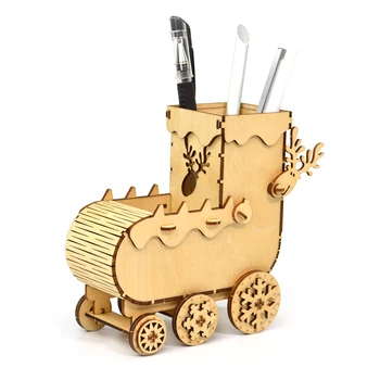 

1 Set 3D Wooden Puzzle DIY Assembled Toy Socks Deer Assembly Puzzle DIY 3D Wooden Puzzle Model Toys Wooden Aircraft
