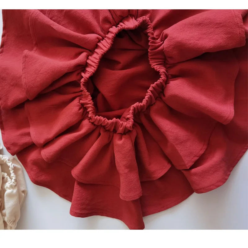 Tulle Tutu Skirt Double Layers Ruffles Lace Baby Skirt Pants Summer Cotton Linen Kids Pettiskirt Toddler Dancing Wedding Clothing Tutu Skirt