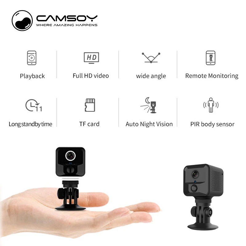 Camsoy S9+ Wi-Fi маленькая секретная микро видео мини-камера Wifi IP Cam микро-камера Маленькая мини-камера Full HD 1080p с датчиком движения