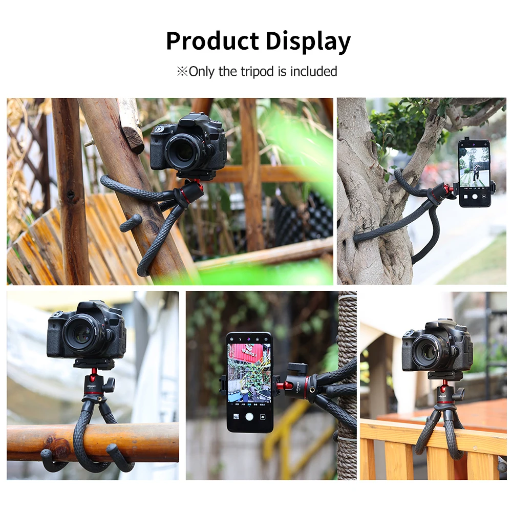 ⁦غوريلا بود ترايبود قابل للطي ومتين ulanzi Flexible Octopus Tripod مع تثبيت 1/4"رأس بكرة للتوازن⁩ - الصورة ⁦6⁩