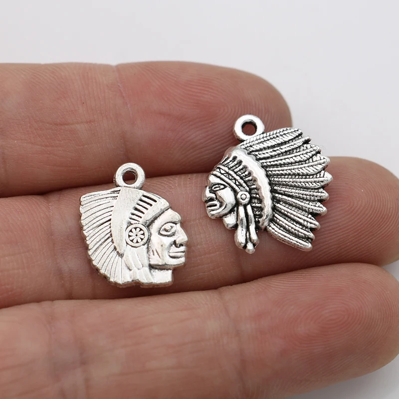 JAKONGO Antique Silver Plated Indian Charm Pendants for Bracelet
