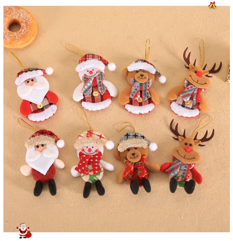 Креативный Рождественский кулон Санта-Клаус Снеговик с лосем, тканевая кукла, украшения для рождественской елки, мини-кукла для детей, подарки