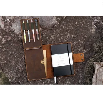 

Personalized rustic leather Panda Daily Planner cover case 5 x 8.25 inch, full grain leather Panda Planner cover