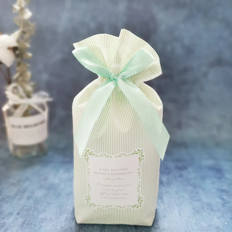 10PCSNew Year Christmas Bag Christmas Gift Bag Candy Cookies Plastic Bag for Packaging Food Gift Drawstring Drawstring Pocket - Color: Christmas bag-8