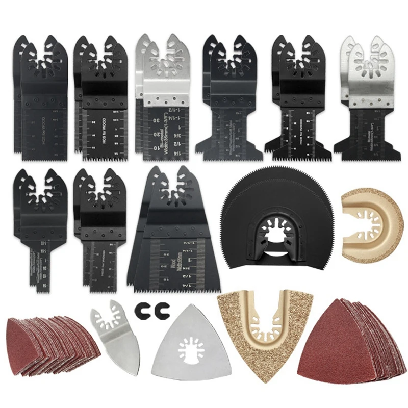 

100Pcs Oscillating Multi Tool Saw Blades Kit for Bosch Fein Makita Multitool Blades Set Kit Multi Tool Blades