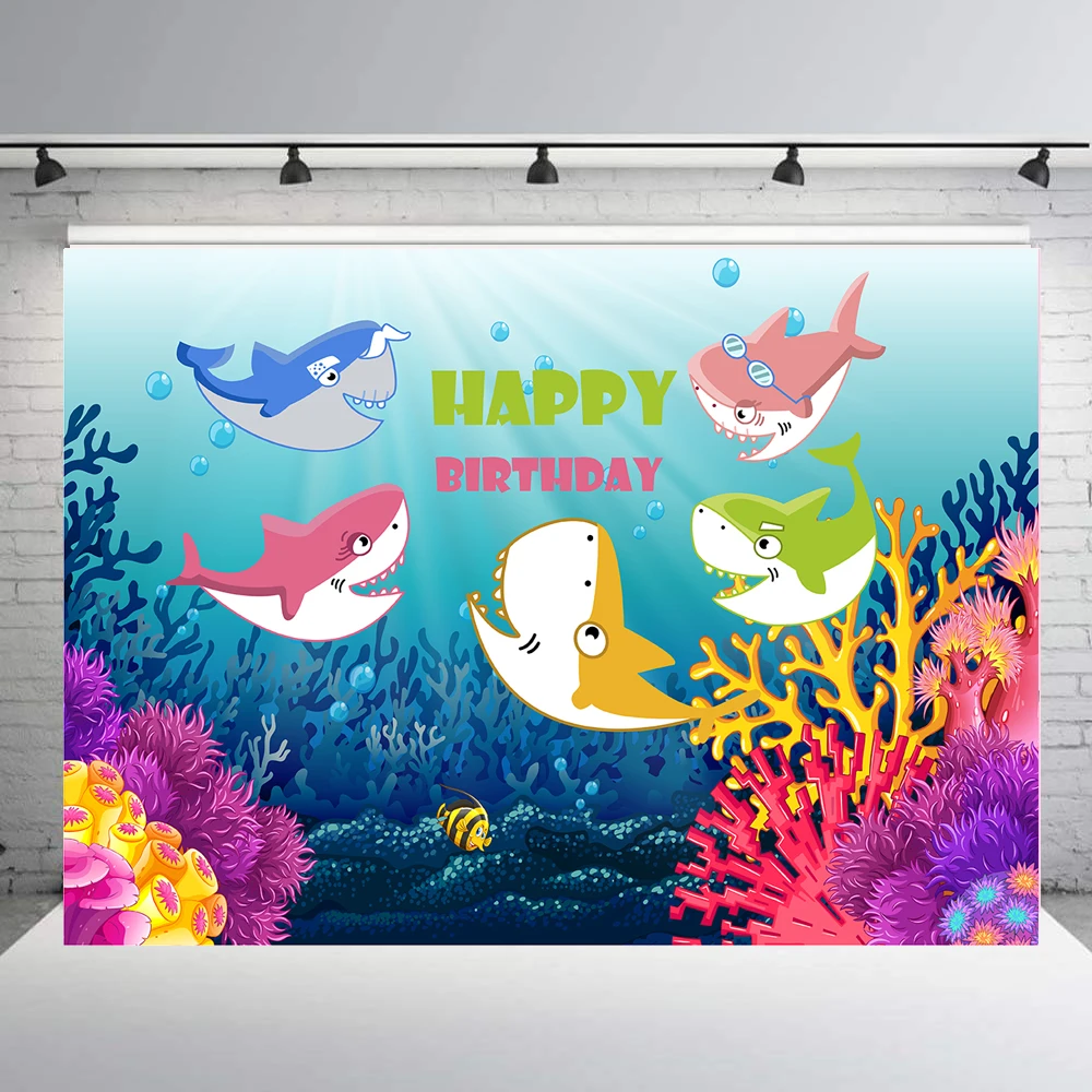 BEIPOTO детский фон для вечеринки на день рождения Фотофон с изображением акулы под