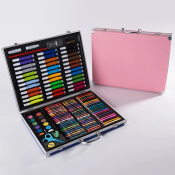 

150pcs Artist Children Crayon Art School Painting Set Drawing Watercolor Brush Aluminum Box Birthday Gift Tools Colored Pencils