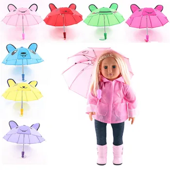 

Cute Pattern & Solid Color Sun Umbrella Fit 18 Inch America&43 Cm Born Baby Doll Clothes Accessories Birthday Gift For Children