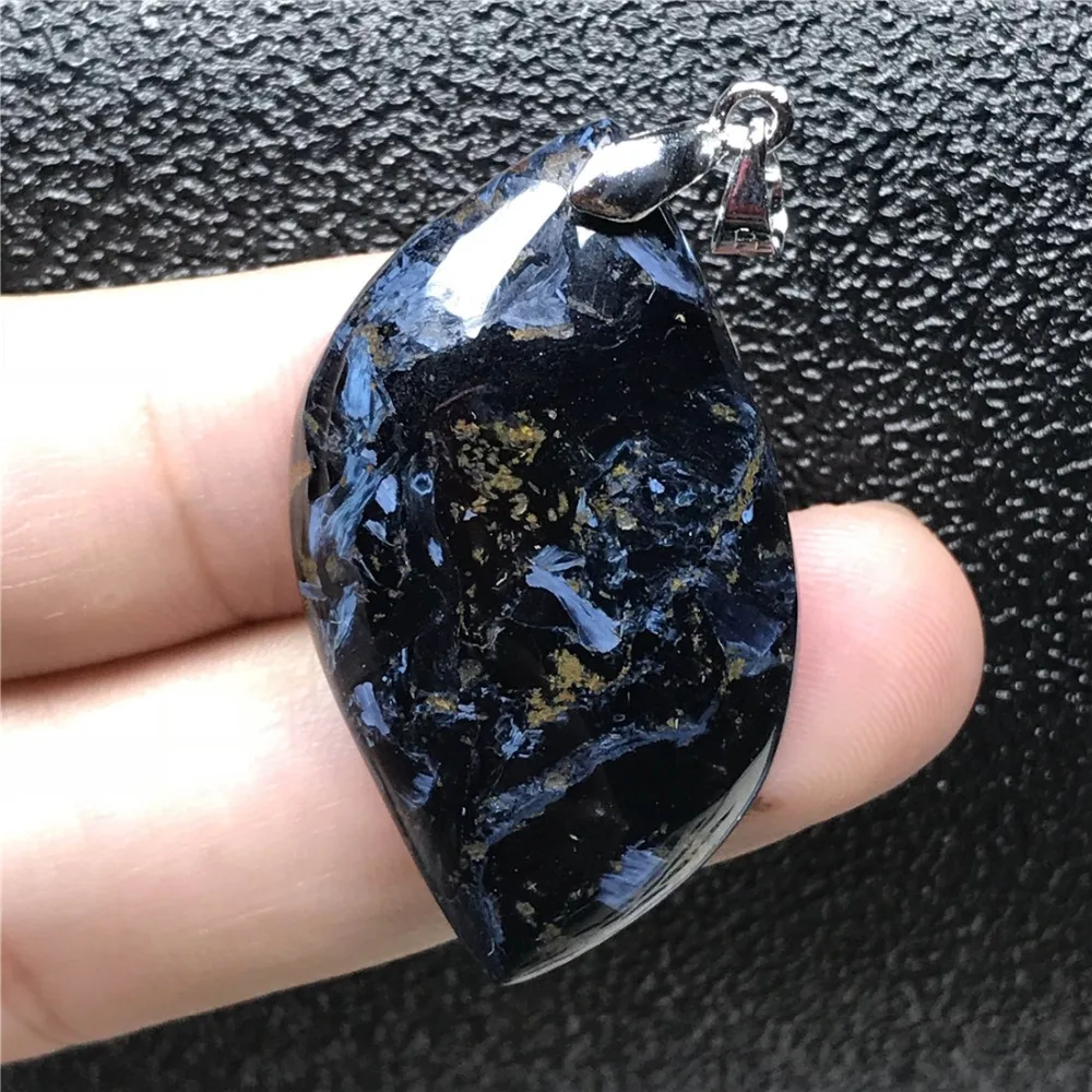 Натуральный Синий Кулон Pietersite для женщин и мужчин, кристалл в Намибии, 36x20x6 мм, бусины в виде лошадиных глаз, эффект фейерверка, камень, ювелирные изделия AAAAA