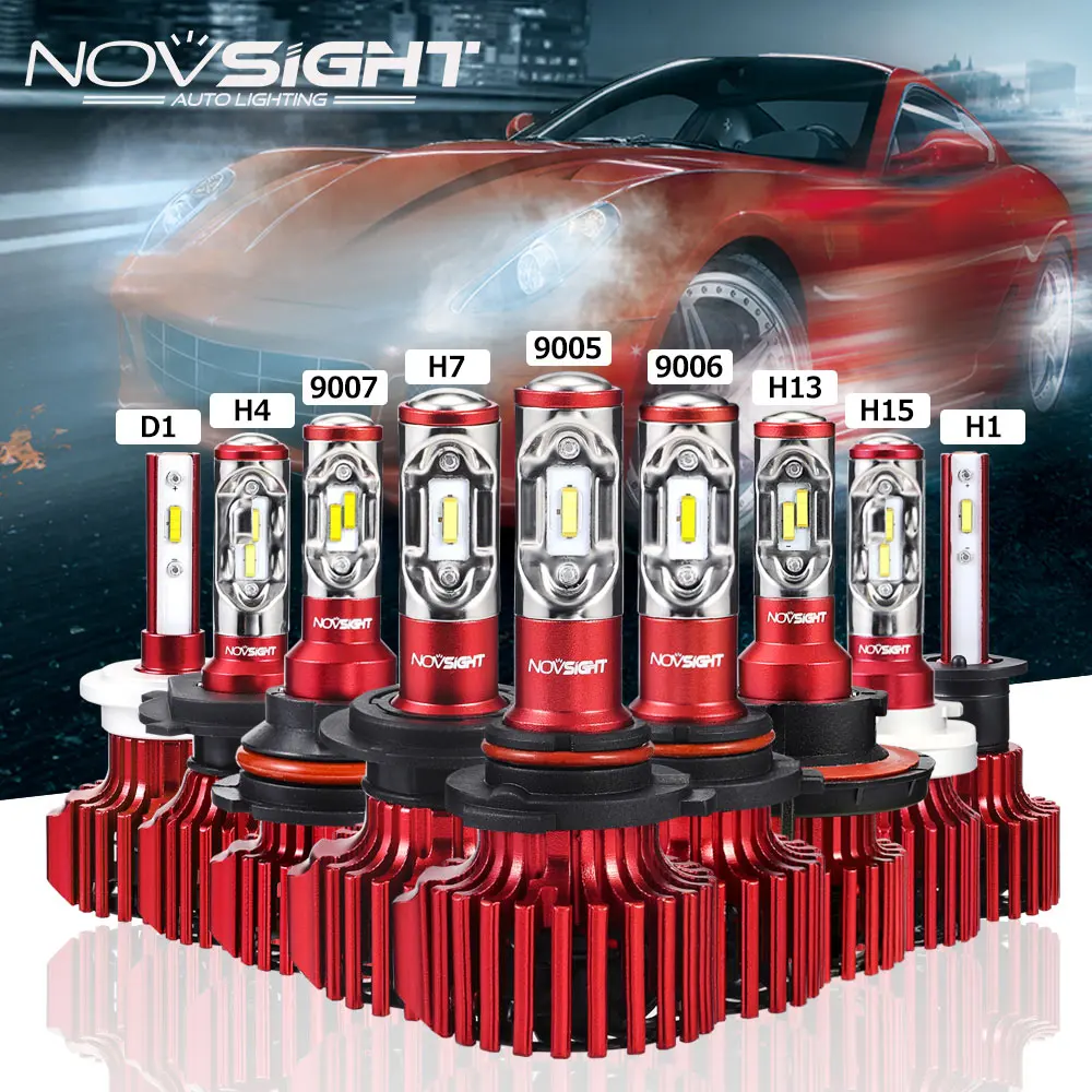 

Novsight Car Headlight H4 Lights H7 H1 H8 H9 H11 H13 6500K Cool White Bulbs 10000M 60W Fog Lamps 9006 9005 9007 Aotu Headlight