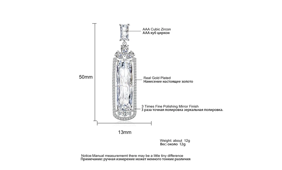 ZAKOL прозрачные длинные висячие серьги с большим багетом из кубического циркония для женщин, свадебные вечерние ювелирные изделия FSEP2326