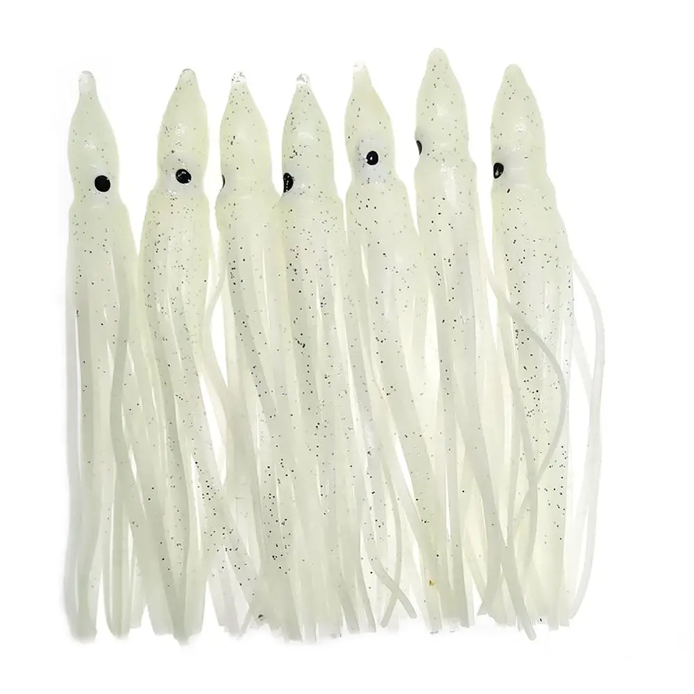 20-pieces Squid Skirts Luminous Soft Lure 5cm/9cm/11cm Glow Fishing Lure  Octopus Rubber Artificial Bait pesca Wobblers