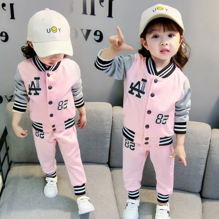 

Baby Girls Children 19 Autumn Clothing New Style Fashion La Sports Set Fashion Childrenswear