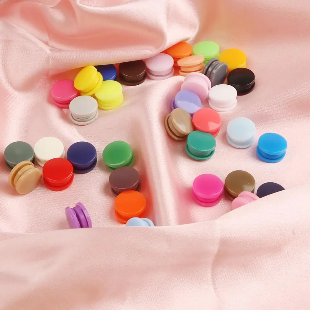 20 Sets of T5 12mm Round Plastic Snap Button Fasteners for Garments, Baby Clothes, and Quilts