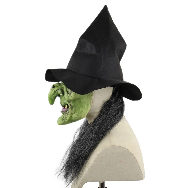 Креативные интересные принадлежности для барной вечеринки на Хеллоуин Водонепроницаемая Экологичная страшная латексная зеленая маска ведьмы