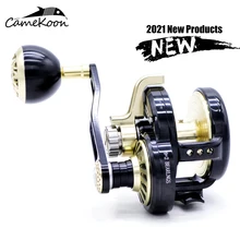 

CAMEKOON CNC Machined Jigging Saltwater Fishing Reel 200-600 Series Overhead Boat Fishing Wheel Gear Ratio 6.3:1 Max Drag 32kg