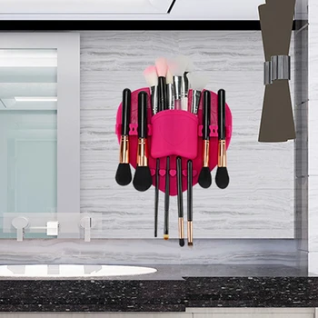 

Cosmetic Hanger Silicone Wall Storage Rack Toothpaste Multi Function Pad Bathroom Removable Suction Cup Makeup Brushes Drying