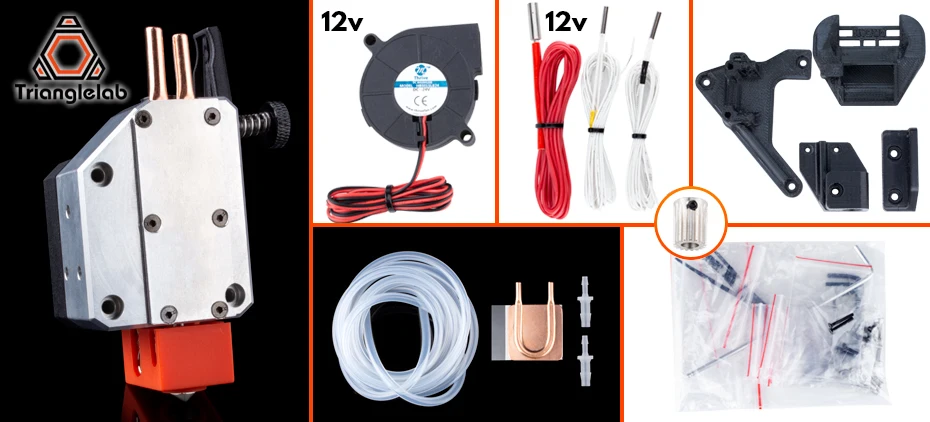 Trianglelab AL-BMG-жидкостное охлаждение Запчасти для экструдера с прямым приводом hotend BMG водяное охлаждение обновленный комплект для Creality 3D Ender-3/CR-10S