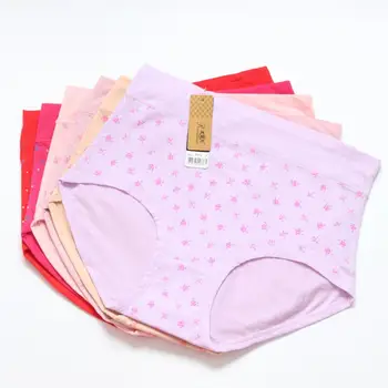 

10Pcs/lot Sexy Lingeries Women Briefs Cotton Plus Size high waist big size soft print Underwears women Panties