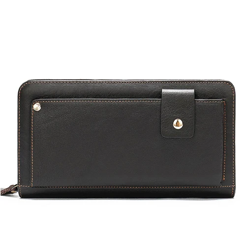 Мужская сумка-клатч из натуральной кожи WESTAL, мужской кошелек, длинный держатель для кредитных карт, кошелек для мужчин, дизайнерская сумка для денег на запястье - Цвет: 9019F4coffee