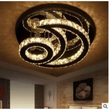 

Led ceiling lamp round crystal lamp modern minimalist bedroom lamp restaurant living room lighting atmosphere