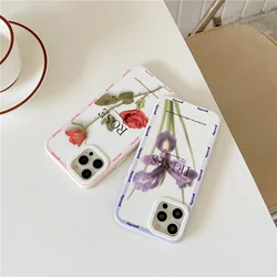 13 Pro Case Chic Rose Floral Matte Cover for iPhone 12 Pro Max 11 7 8 Plus XR XS X SE 2020 13 Pro Max Trumpet flower Case 7 Plus