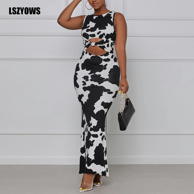 Cow print maxi dress Clearance