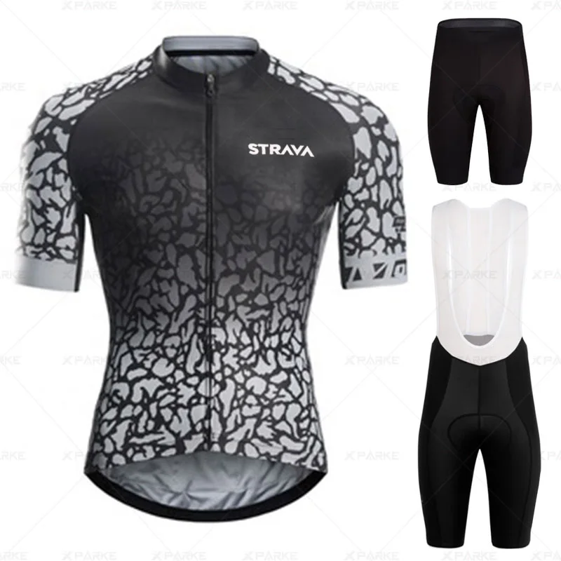 Комплект одежды для велоспорта STRAVA 2020 дышащая мужская рубашка с коротким рукавом
