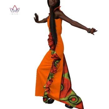 

African Dresses For Women Summer Autumn Print sleeveless Long Maxi Dress Fashion African Ladies Africa Clothing natural WY3287