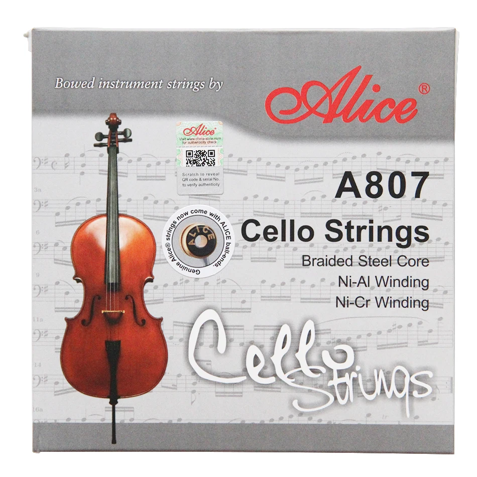 Alice A807 Cello Strings Braided Steel Core cello strings
