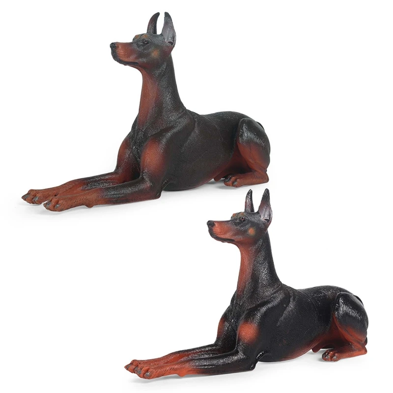 

Simulation Plastic Dobermann Bulldog Pet Dog Animal Figure Model Collector Decor Kids Educational Toys Gifts
