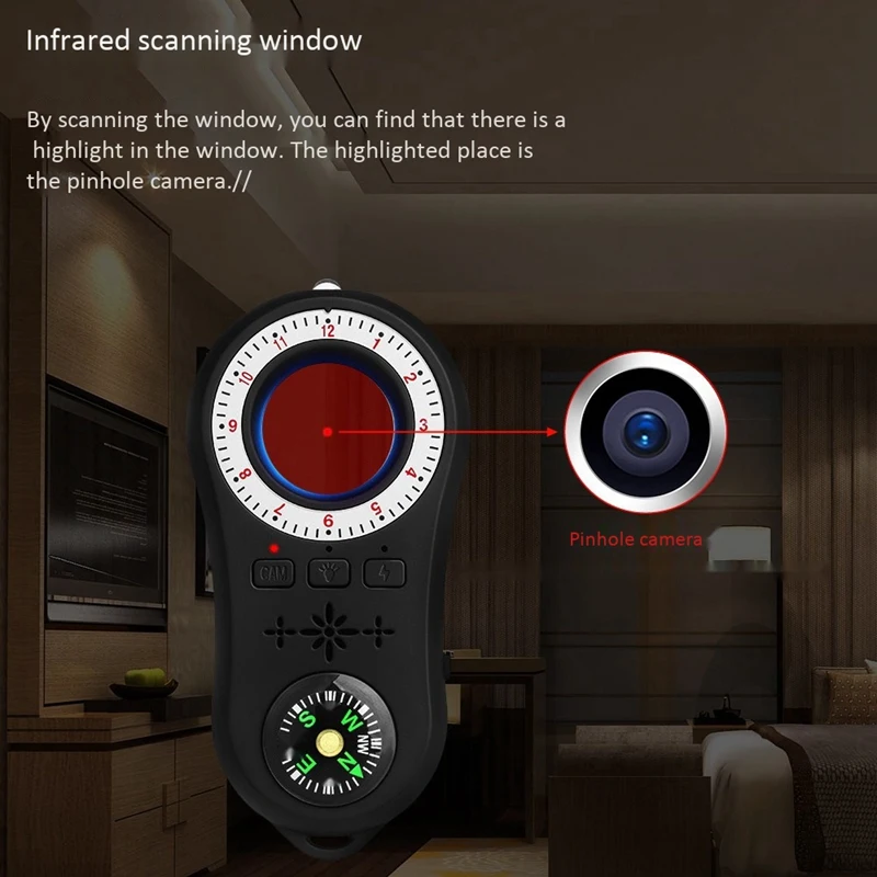 AAAJ-анти шпионская камера наблюдения детектор беспроводной сигнал Анти-скрытый камера искатель сигнала Объектив RF трекер обнаружения беспроводной Prod
