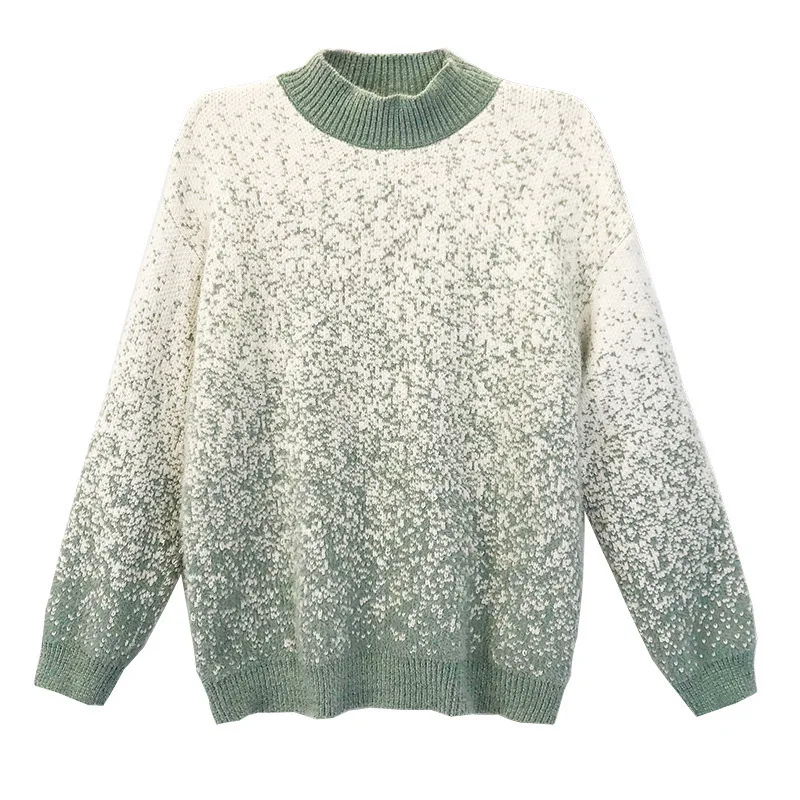 MEVGOHOT 2019 Fashion Faux Mink Hair Gradient Women Sweaters Autumn Warm Thick Oversize Pullovers Female Casual Sweater HD2365 |