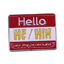 Chapa de esmalte con chapa de nombre, chapa no binaria, Genderqueer, neogénero, género alternativo, transgénero