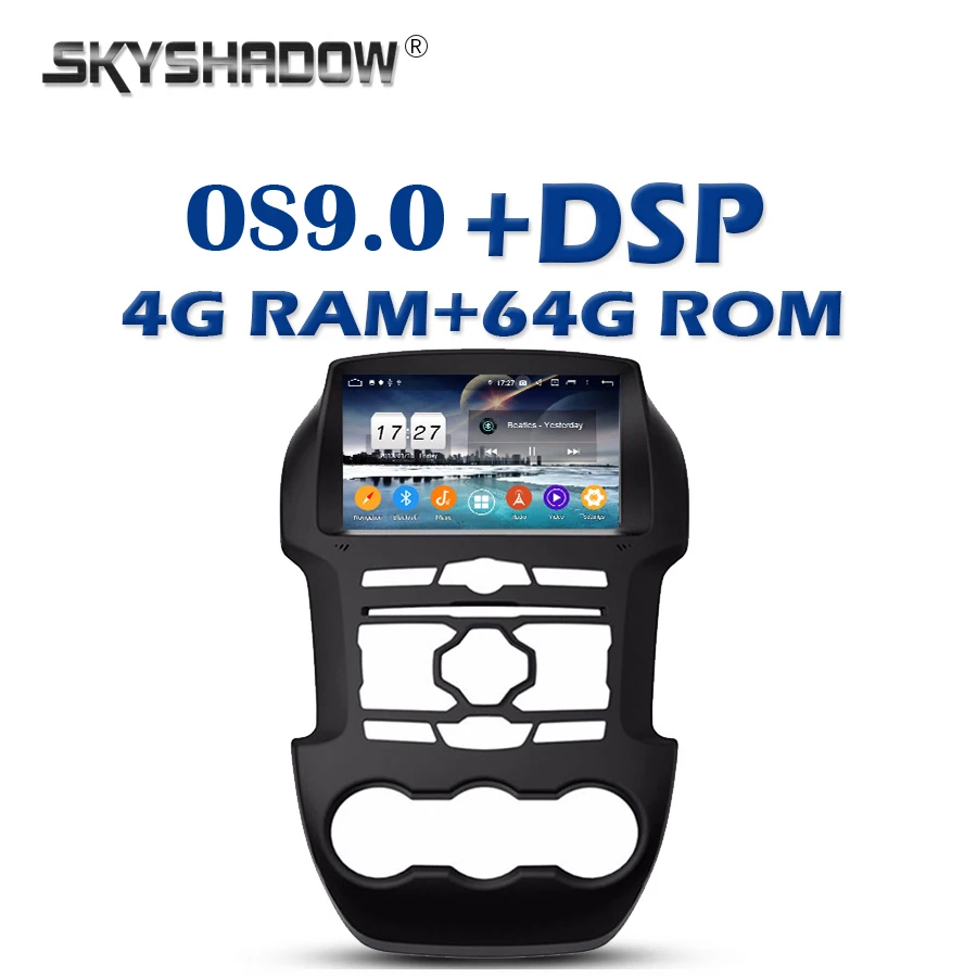 DSP ips Android 9,0 8 ядро+ 4G+ 64G Автомобильный DVD Плеер gps карта AHD Радио RDS WI-FI Bluetooth 4,2 для Ford Ranger 2011 2012 2013