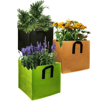 

Planting Bag 3 Packs of Growth Bags, Planting Bags for Vegetable Gg Containers (3 Packs of 20 Gallons)