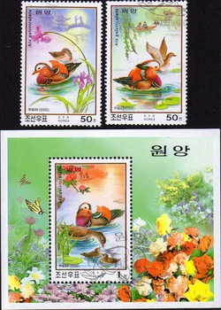 

3 PCS SET mandarin duck DPRK Korea 2000 Post Stamps Postage Collection