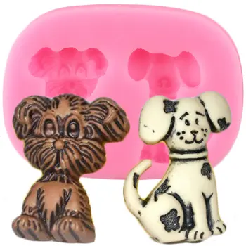 

Cartoon Dog Silicone Molds DIY Party Fondant Chocolate Mold Cake Decorating Tools Cupcake Topper Candy Polymer Clay Moulds