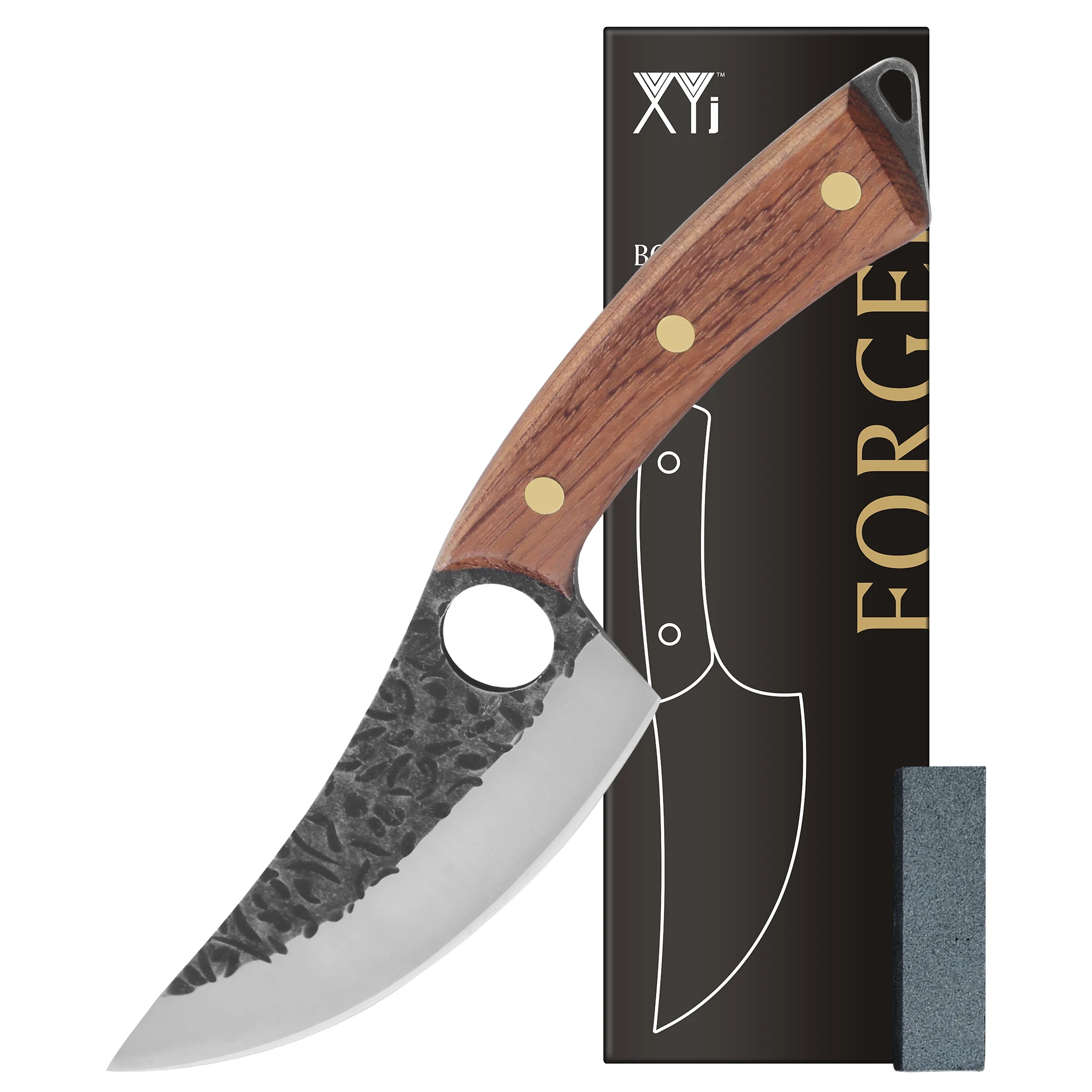 XYj Hunting Boning Knife With Mini Whetstone Stainless Steel 6 Inch Filleting Knives Meat Slice Hammer Finished Cleaver | Дом и сад