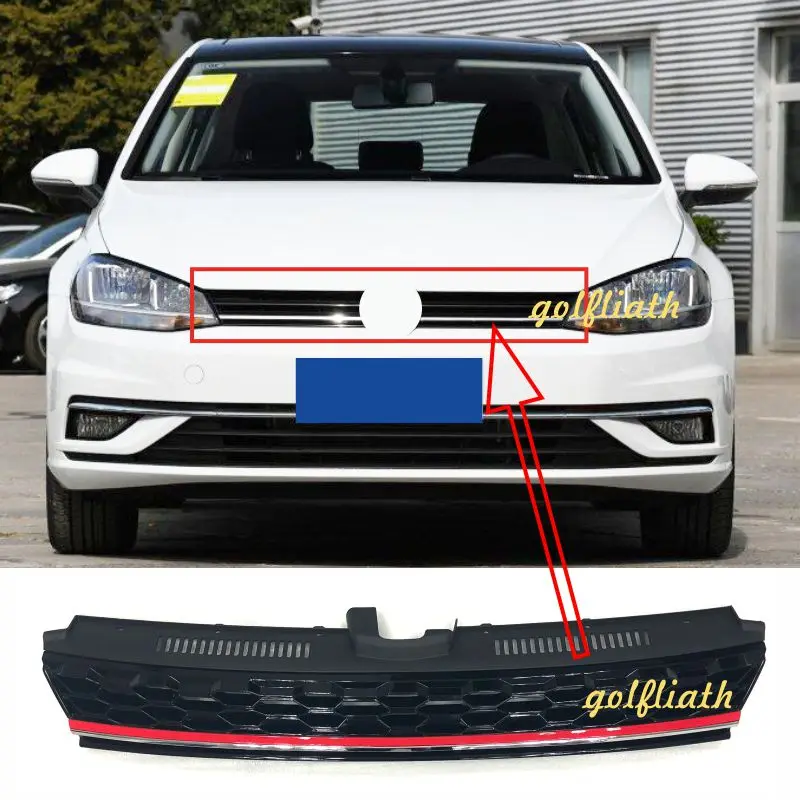 Решетка GOLFLIATH для volkswagen Golf Mk7. 5 Безворсовая Передняя Центральная решетка черный