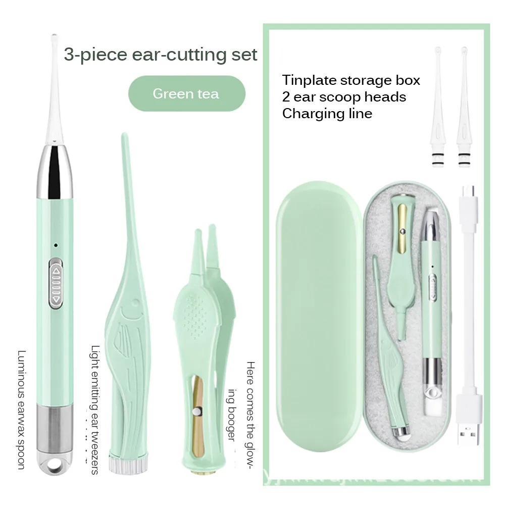 Ears Tweezers Magnifier Ear Wax Tools Removal Ears Pick Remover Ears Cleaner Recharge Light